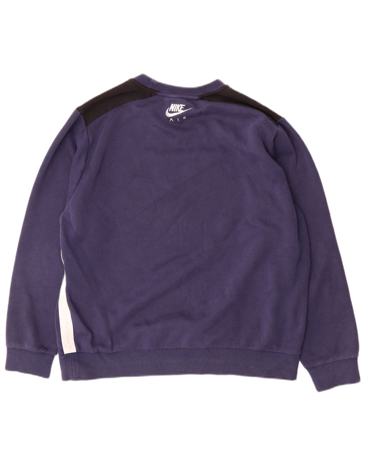 Nike Herren-Sweatshirt mit Grafik, groß, marineblau, Colourblock-Baumwolle