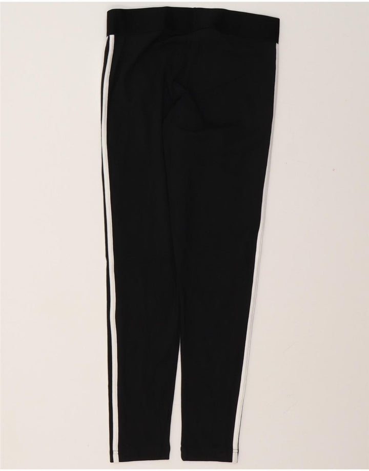 ADIDAS Damen Leggings UK 12/14 Mittelschwarze Baumwolle
