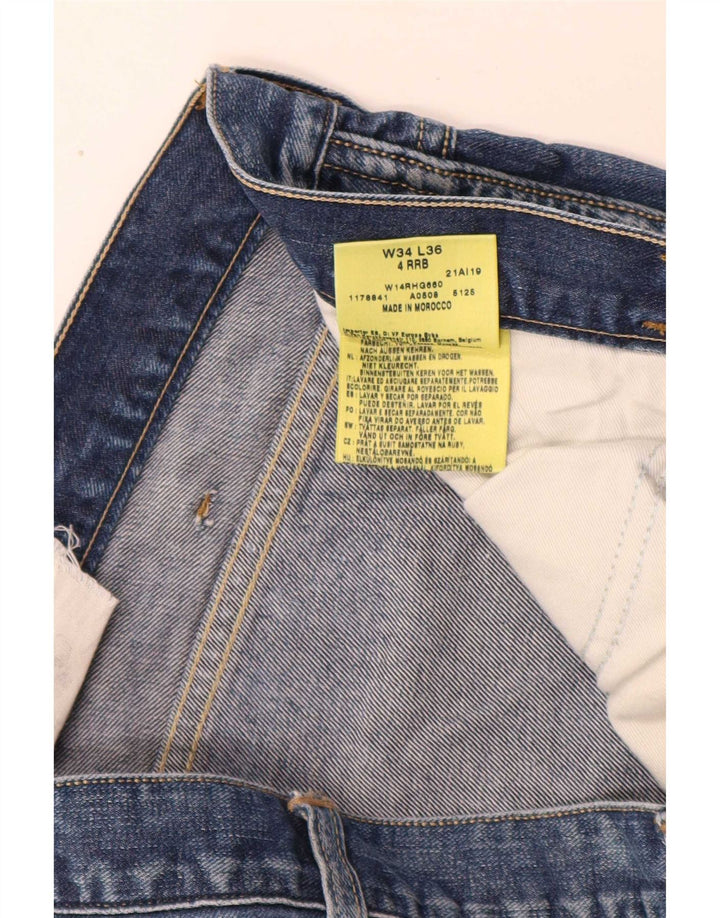 Wrangler Herren 4 RRB Slim Jeans W34 L34 Blaue Baumwolle