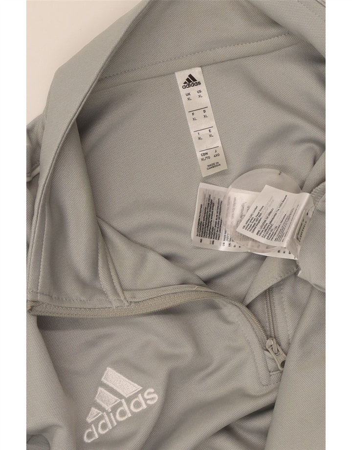 ADIDAS Herren Aeroready Zip Neck Pullover Trainingsanzug Top XL Grau Polyester