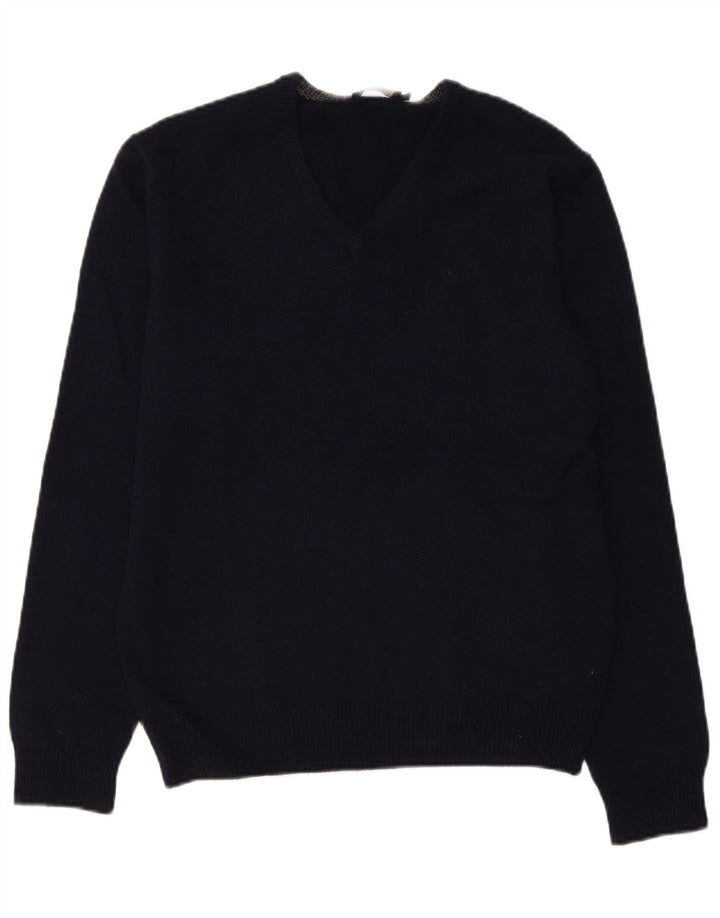 Hackett Herren-Pullover mit V-Ausschnitt, mittlere marineblaue Lammwolle
