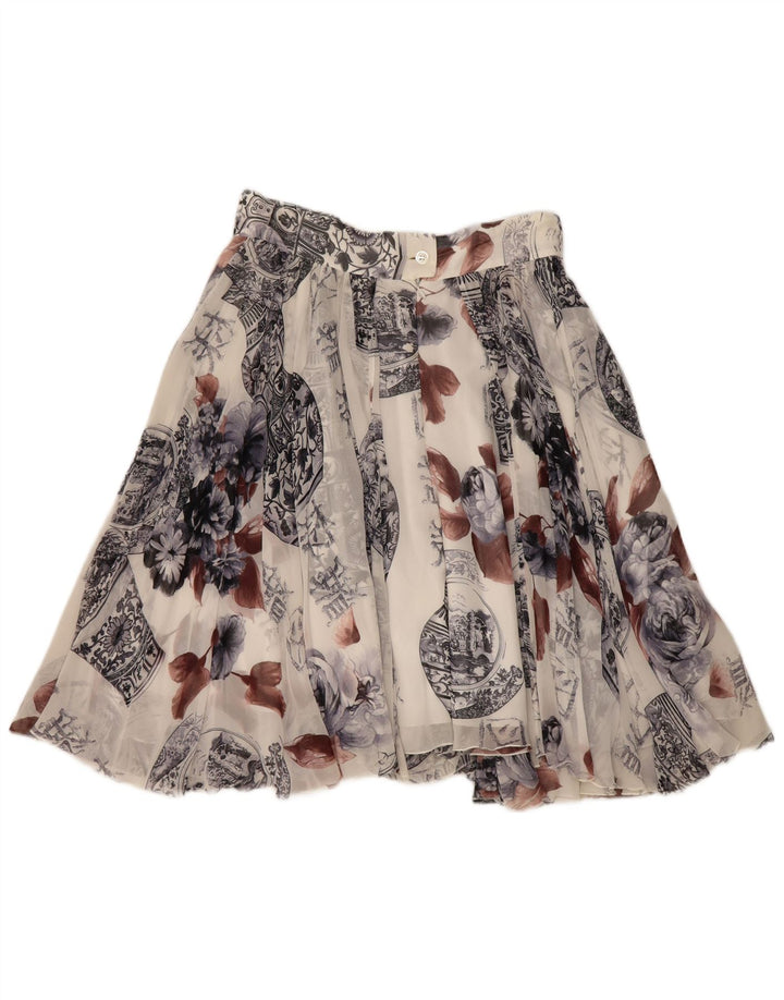 Sportmax Womens Abstract Pattern Mini Flared Rock UK 14 Medium W28 Weiß
