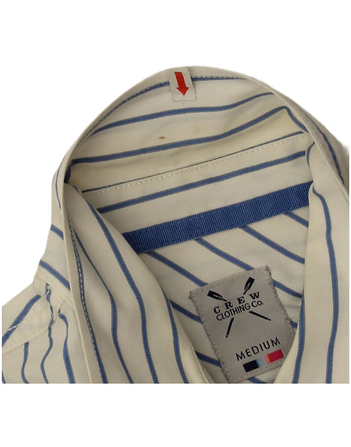 Crew Clothing Herren-Hemd mit maßgeschneiderter Passform, Mittelweiß, gestreift, Baumwolle