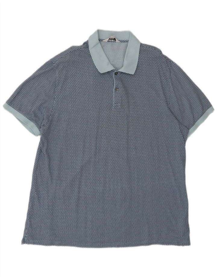 Calvin Klein Herren-Poloshirt mit klassischer Passform, große blaue geometrische Baumwolle