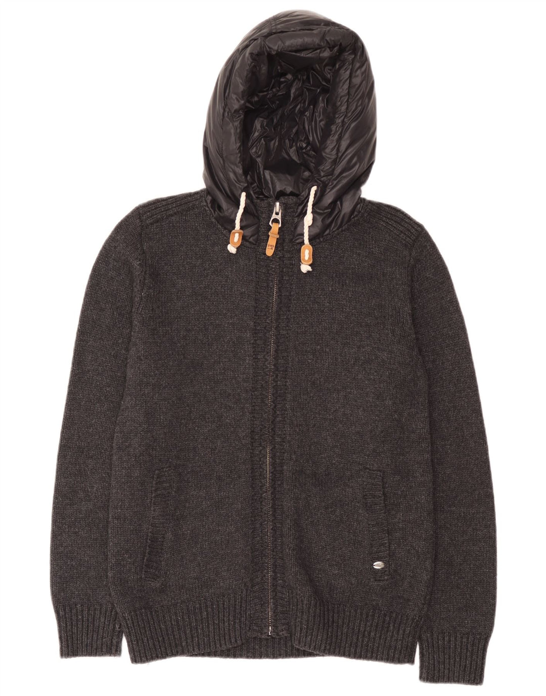 Scotch & Soda Herren-Cardigan-Pullover, große graue Wolle