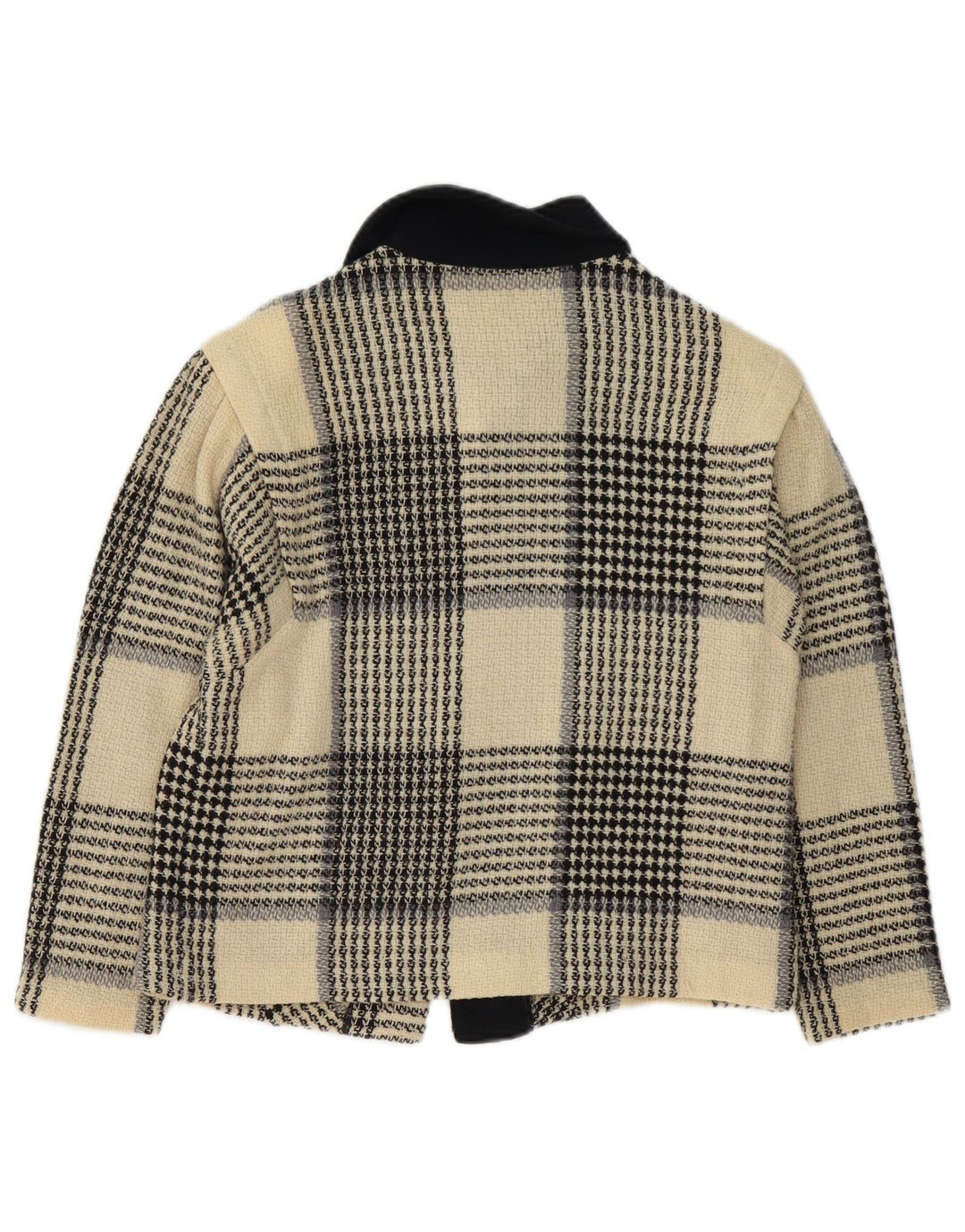 Vintage Damen 3-Knopf-Blazerjacke UK 10 Small Off White Plaid