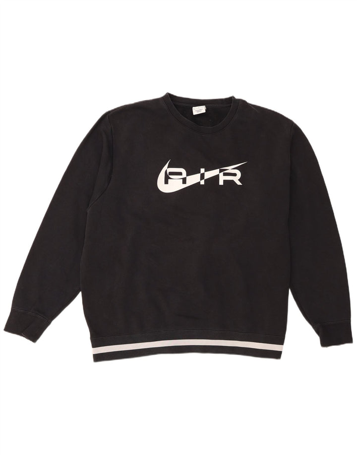 Nike Herren Grafik-Sweatshirt-Pullover XL, schwarz gestreift, Baumwolle