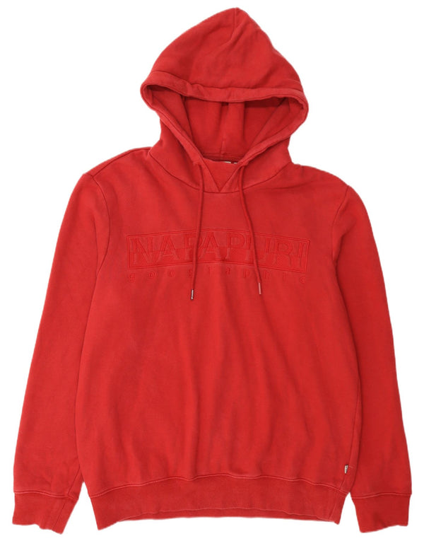 Napapijri Mens Graphic Hoodie Jumper XL Red Cotton