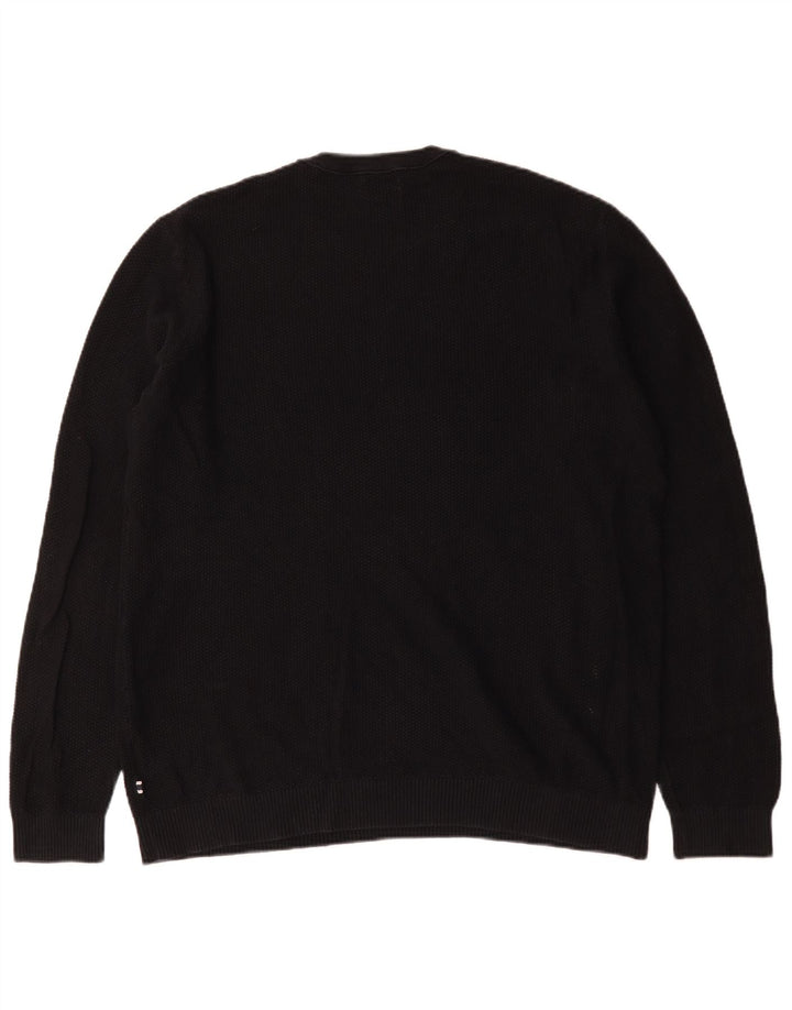 Jack & Jones Herren-Pullover mit Rundhalsausschnitt, 2XL, schwarze Baumwolle