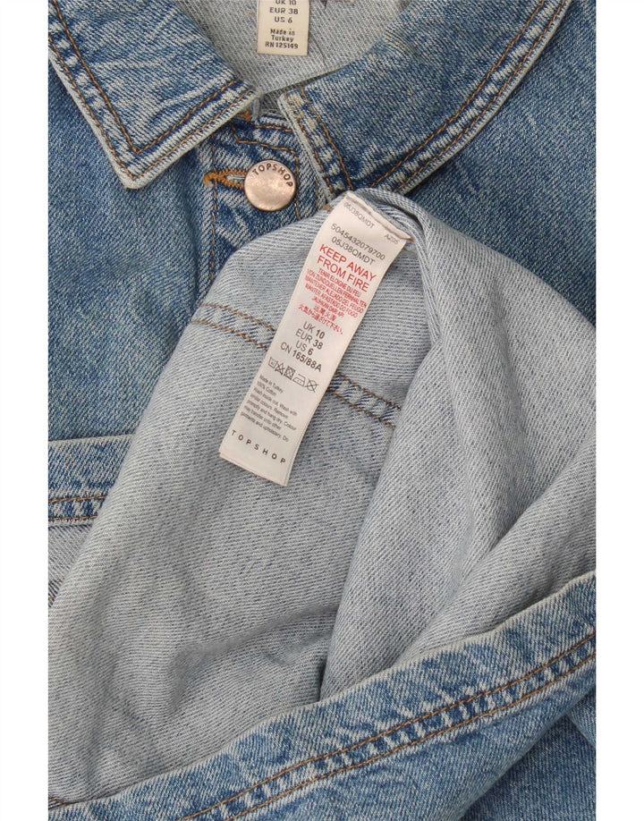 Topshop Damen-Jeansjacke in Übergröße, Gr. 10, Größe S, Blau, Baumwolle