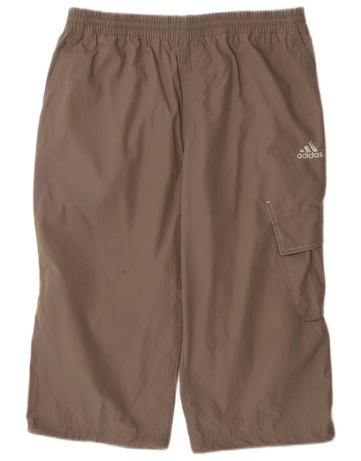 Adidas Herren Capri Cargo-Trainingshose aus mittelgrauem Polyester