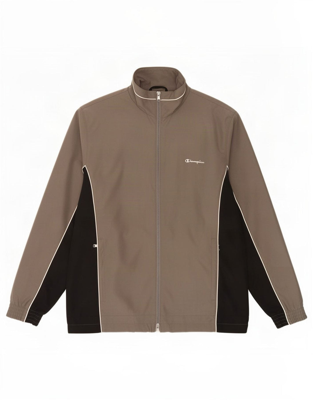 Champion Herren-Trainingsanzug-Oberjacke, kleines graues Farbblock-Polyester