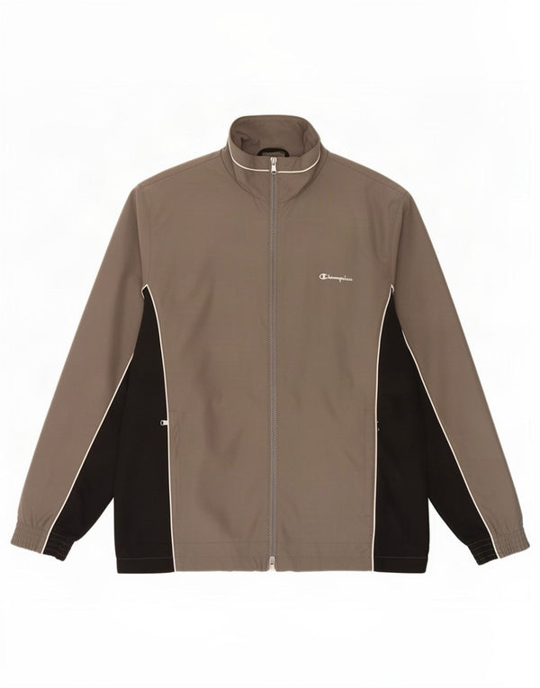 Champion Mens Tracksuit Top Jacket Small Grey Colourblock Polyester