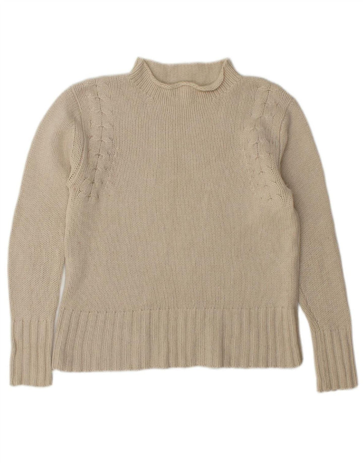 VINTAGE Womens Turtle Neck Jumper Sweater UK 12 Medium Grey