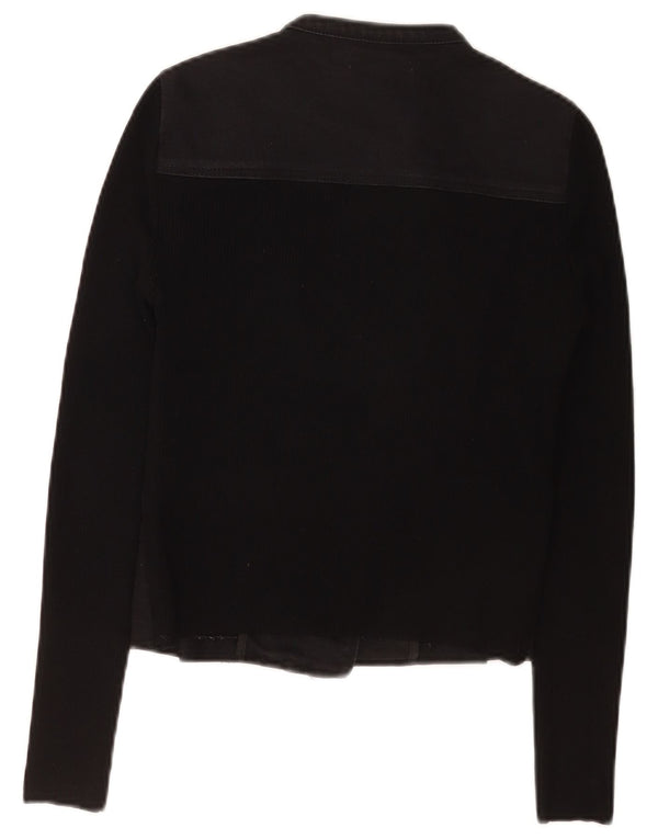 Karen Millen Damen Crop Bikerjacke US 1 2XS Schwarz