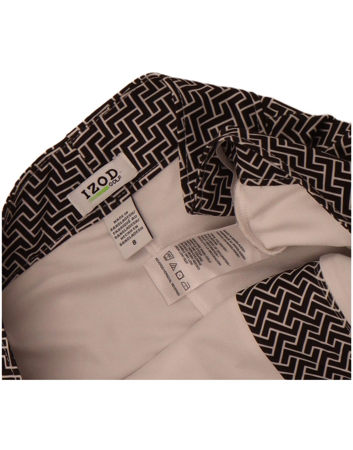 Izod Womens Golf Minirock US 8 Medium W32 Schwarzes geometrisches Polyester