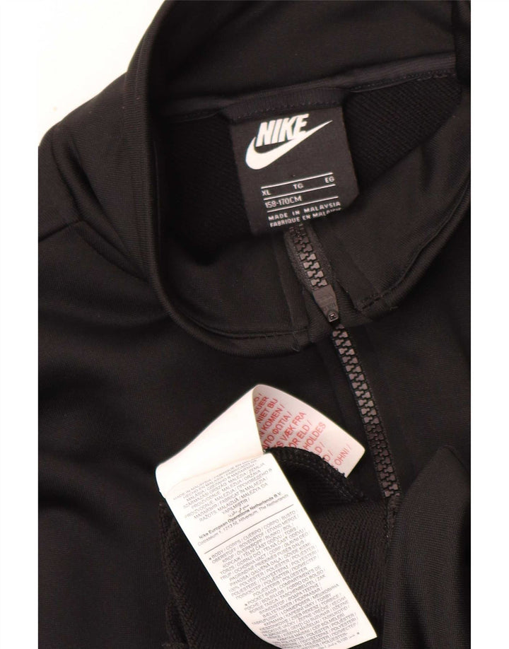 Nike Jungen-Trainingsanzug-Top-Jacke, 13–14 Jahre, XL, schwarzes Polyester