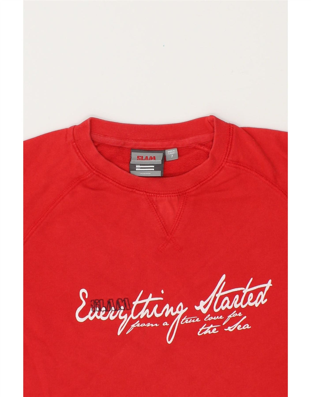 SLAM Boys Graphic Sweatshirt Jumper 6-7 Years Red Cotton Vintage Slam and Second-Hand Slam from Messina Hembry 