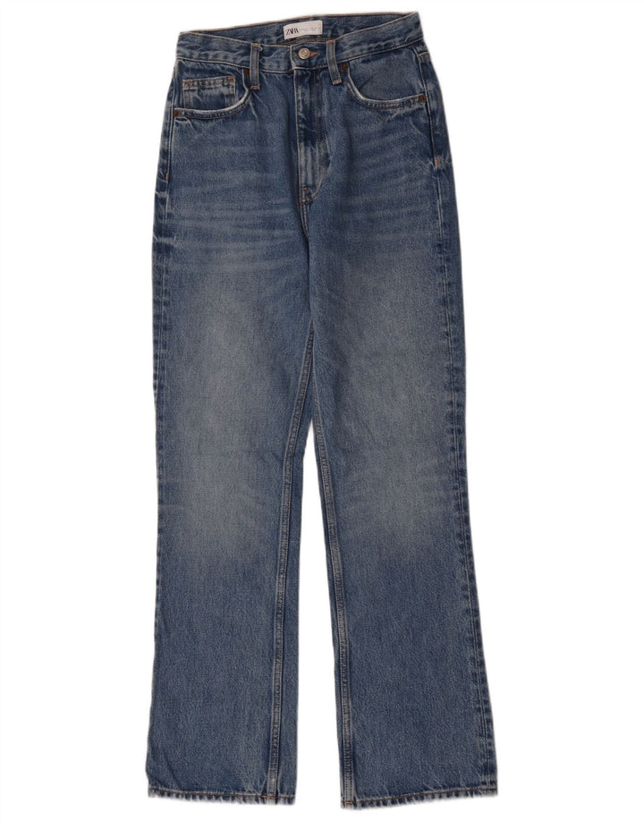 Zara Damen Bootcut Jeans EU 34 2XS W24 L30 Blau