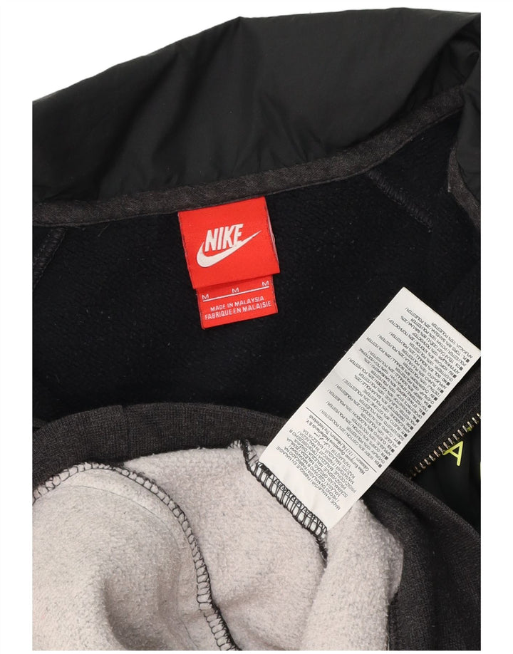 Nike Herren-Kapuzenpullover mit Reißverschluss, mittelgraue Colourblock-Baumwolle