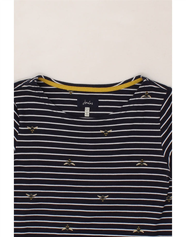 JOULES Womens Basic Dress UK 10 Small  Navy Blue Striped Cotton Vintage Joules and Second-Hand Joules from Messina Hembry 