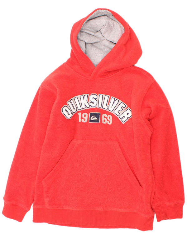 Quiksilver Jungen-Fleecepullover mit grafischer Kapuze, 9–10 Jahre, rotes Polyester