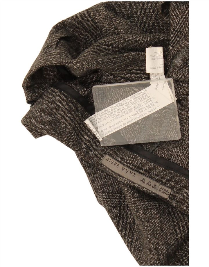 Gerader Damenrock von Zara, mittelgroß, W28, grau kariertes Polyester