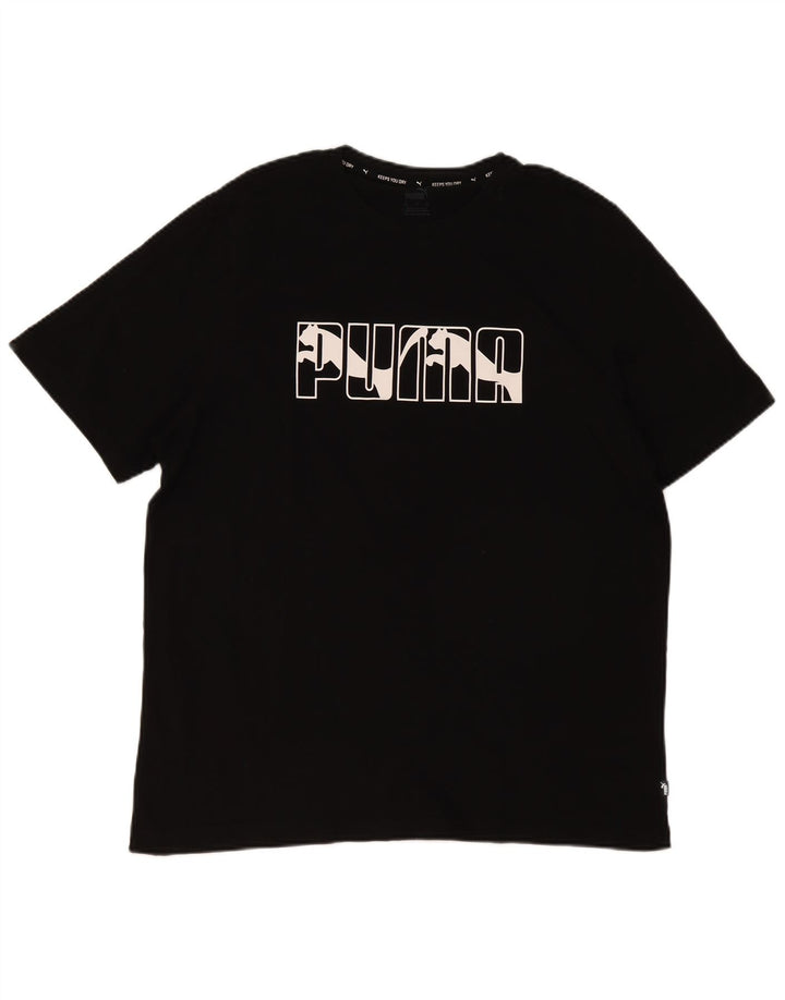 Puma Herren Grafik T-Shirt Top XL Schwarz