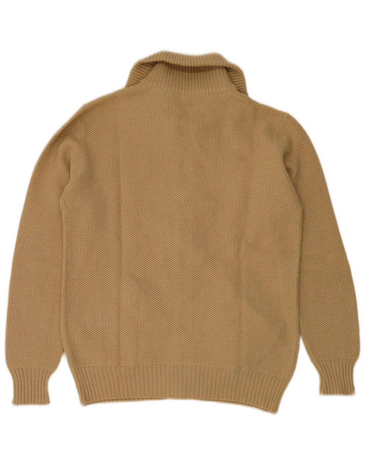 Gordon Herren-Cardigan-Pullover aus mittelbeigem Polyester