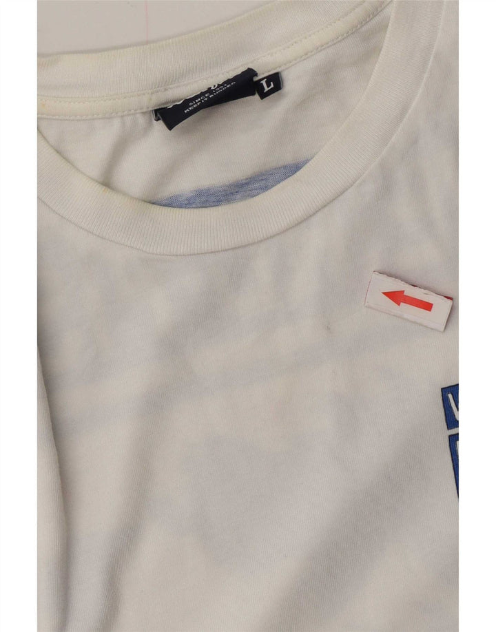 Weird Fish Herren-T-Shirt mit Grafik, Größe L, aus weißer Baumwolle