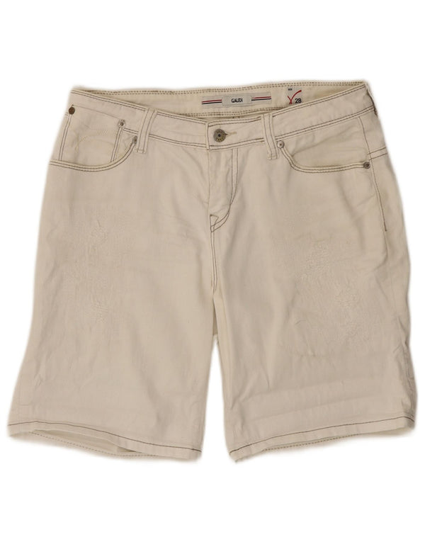 Gaudi Damen Jeansshorts W28 Mittelweiße Baumwolle