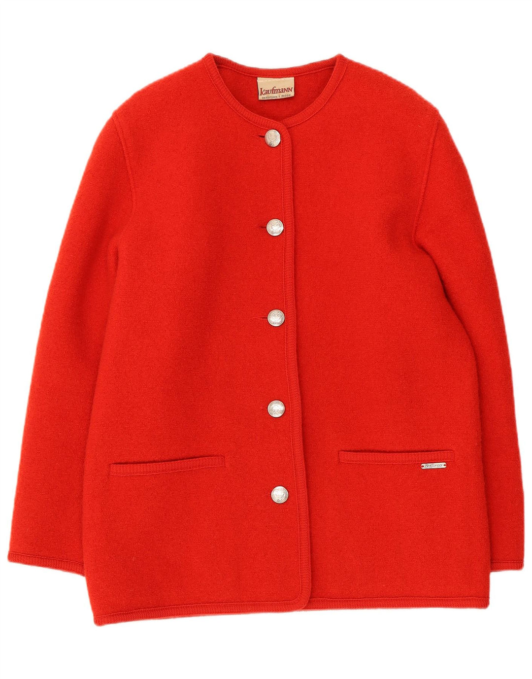 Kaufmann Damen 5-Knopf-Blazerjacke IT 44 Mittelrote Schurwolle