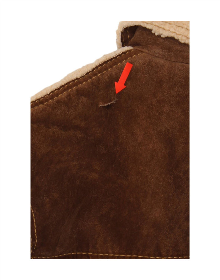 Conbipel Damen Shearling Jacke IT 48 XL Braunes Leder