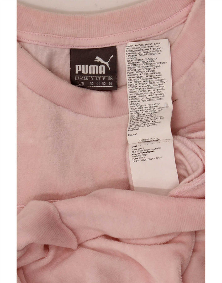 Puma Womens Graphic Oversized Sweatshirt Pullover UK 14 Große rosa Baumwolle