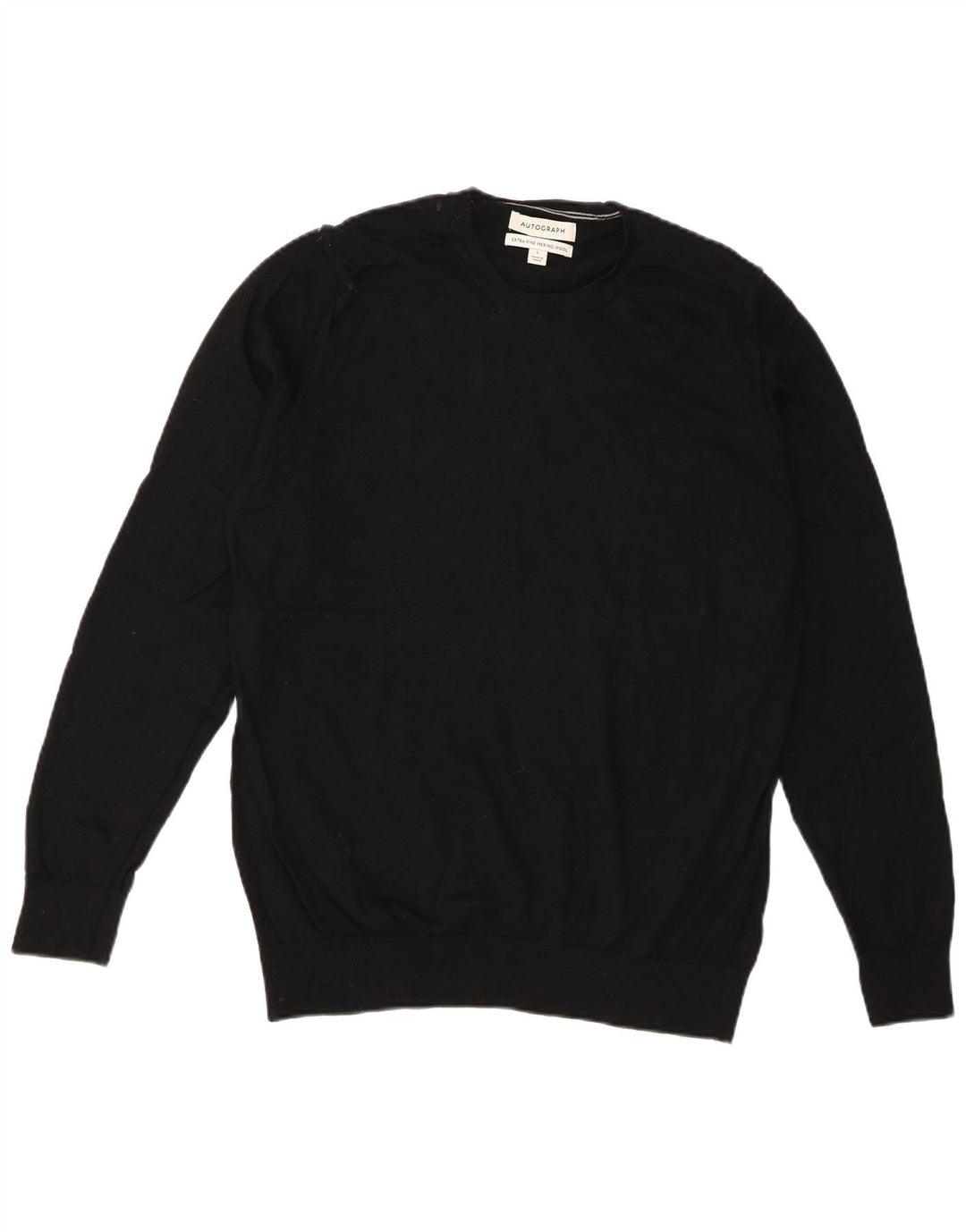 Marks & Spencer Herren Autograph Pullover mit Rundhalsausschnitt, Größe L, Schwarz