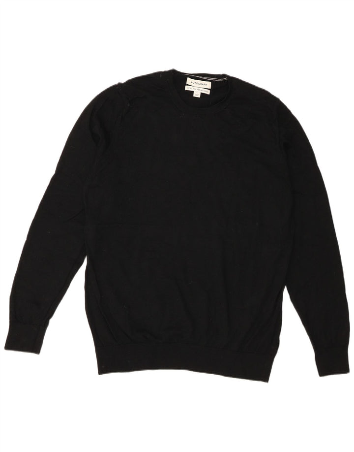 Marks & Spencer Herren Autograph Pullover mit Rundhalsausschnitt, Größe L, Schwarz