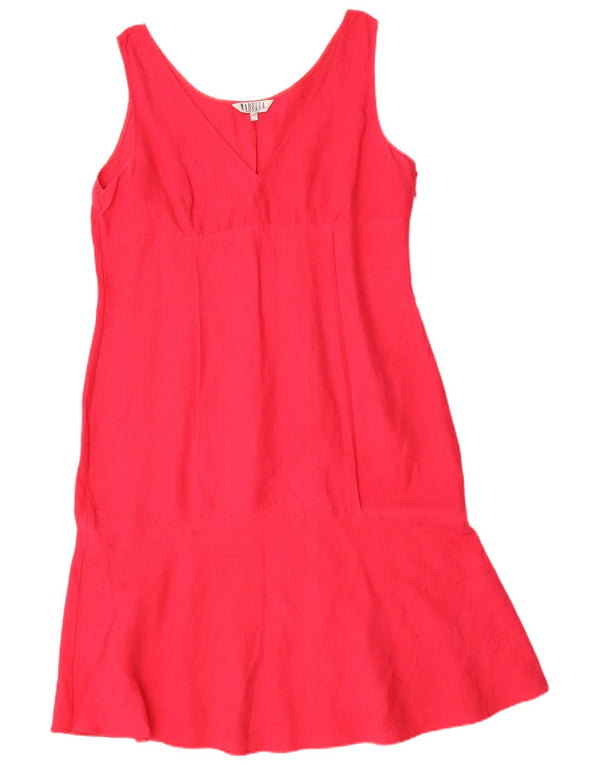 Marella Damen Ärmelloses A-Linien-Kleid IT 48 XL Rosa Leinen