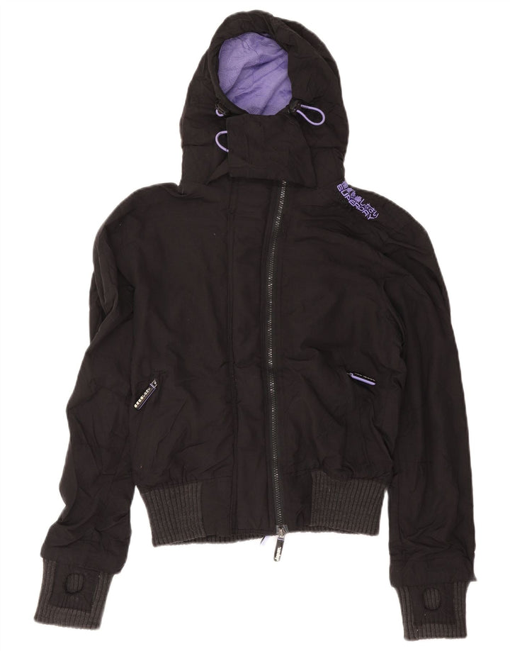Superdry Damen The Windbomber Hooded Windjacke UK 12 Mittelgrau