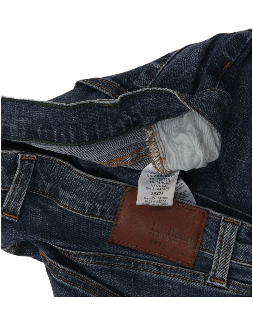L.L.BEAN Herren Slim Jeans W38 L34 Blaue Baumwolle