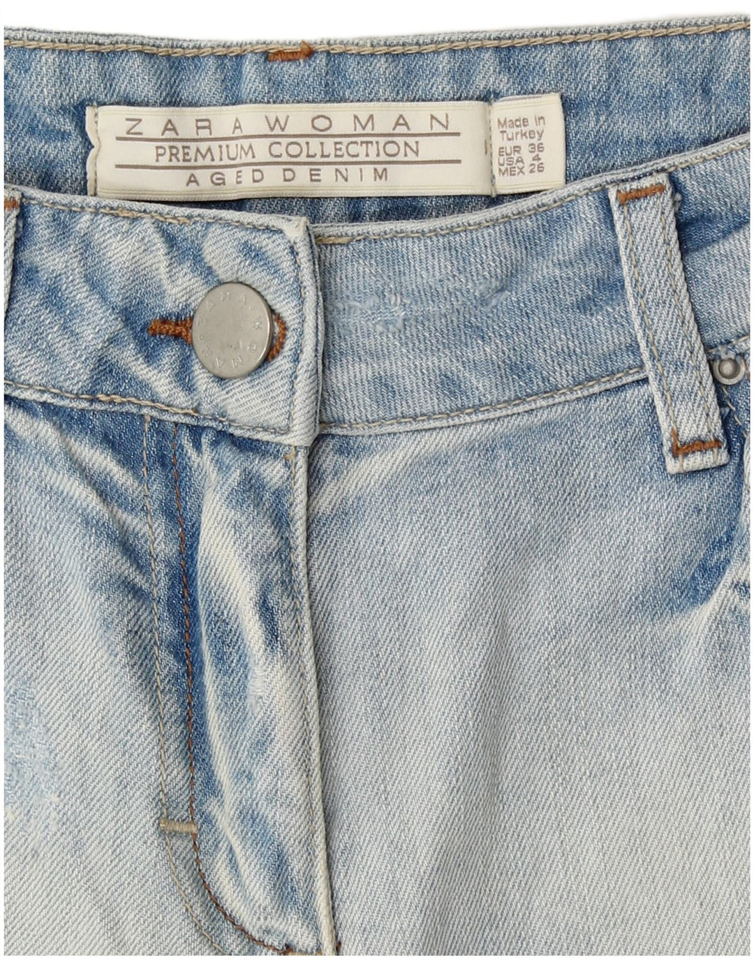 Zara Damen Jeansshorts EU 36 XS W26 Blau