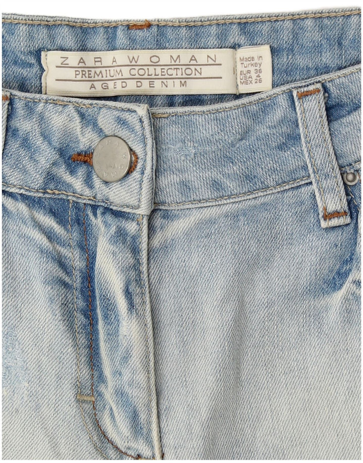 Zara Damen Jeansshorts EU 36 XS W26 Blau