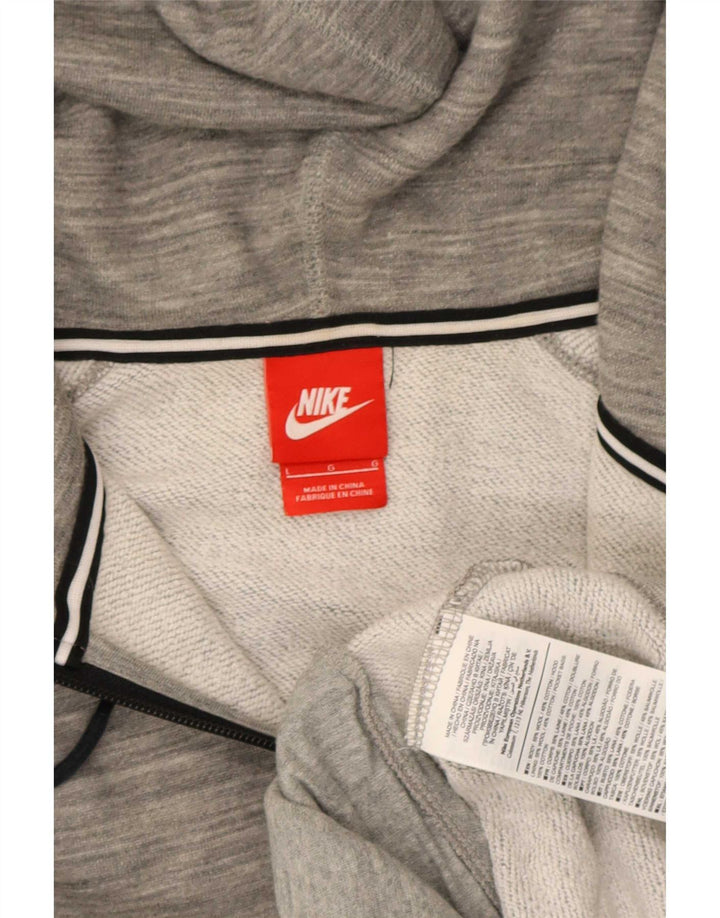Nike Herren-Kapuzenpullover mit Reißverschluss, groß, grau gefleckte Baumwolle