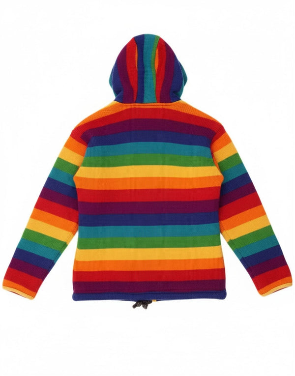 Vintage Damen Cardigan Pullover UK 12 Medium Bunt Bunt