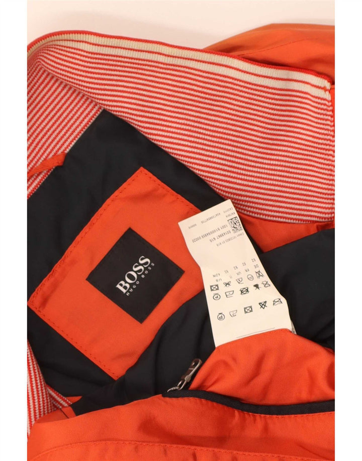 Hugo Boss Herren Crop Bomberjacke EU 52 XL Orange Polyamid