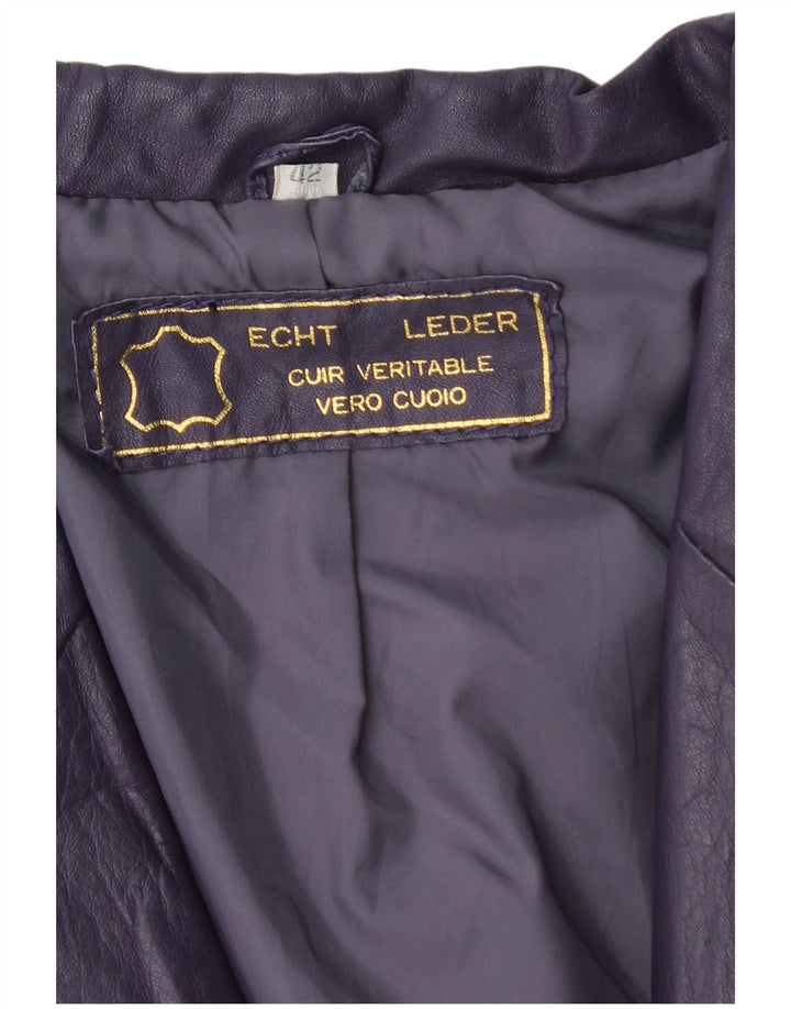 Vintage Damen Lederjacke EU 42 Großes Lila Leder