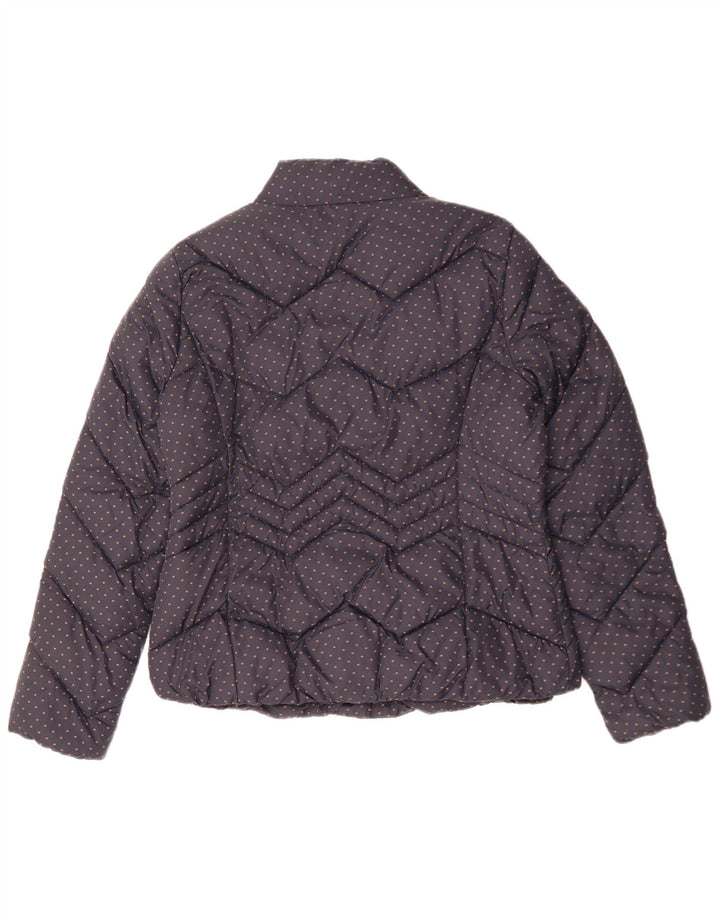 Diana Gallesi Damen Wattierte Jacke UK 16 Large Marineblau gepunktetes Polyamid