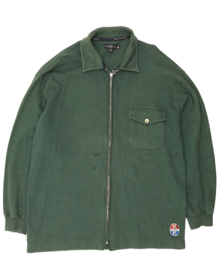 Belfe & Belfe Herren-Trainingsanzug-Oberteil, Jacke, 2XL, grüne Baumwolle