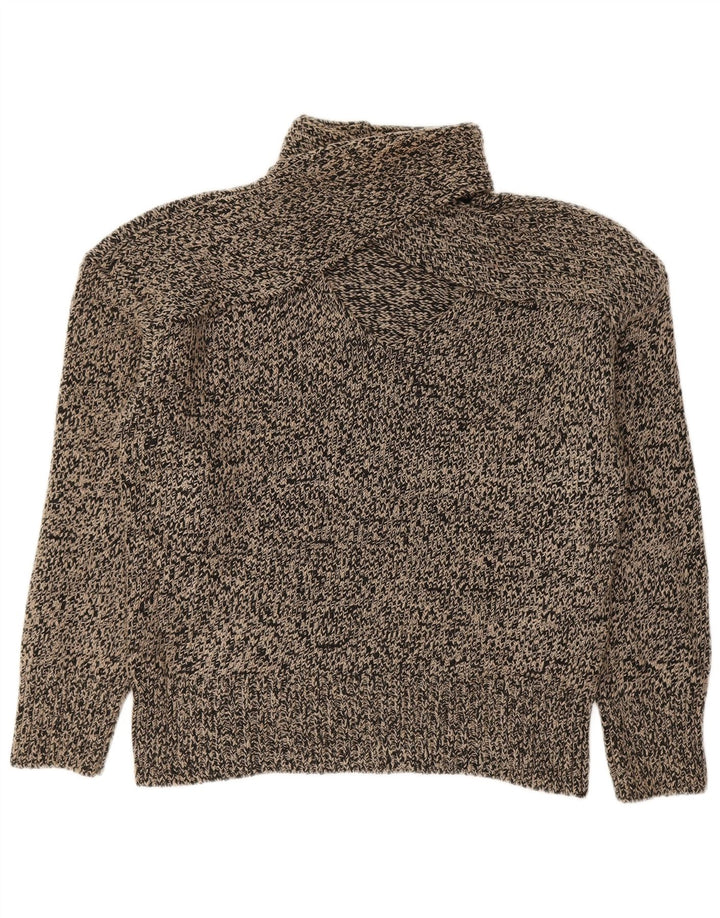 Zara Damen-Pullover mit Rollkragen, Gr. 14, Mittelschwarz, geflecktes Acryl