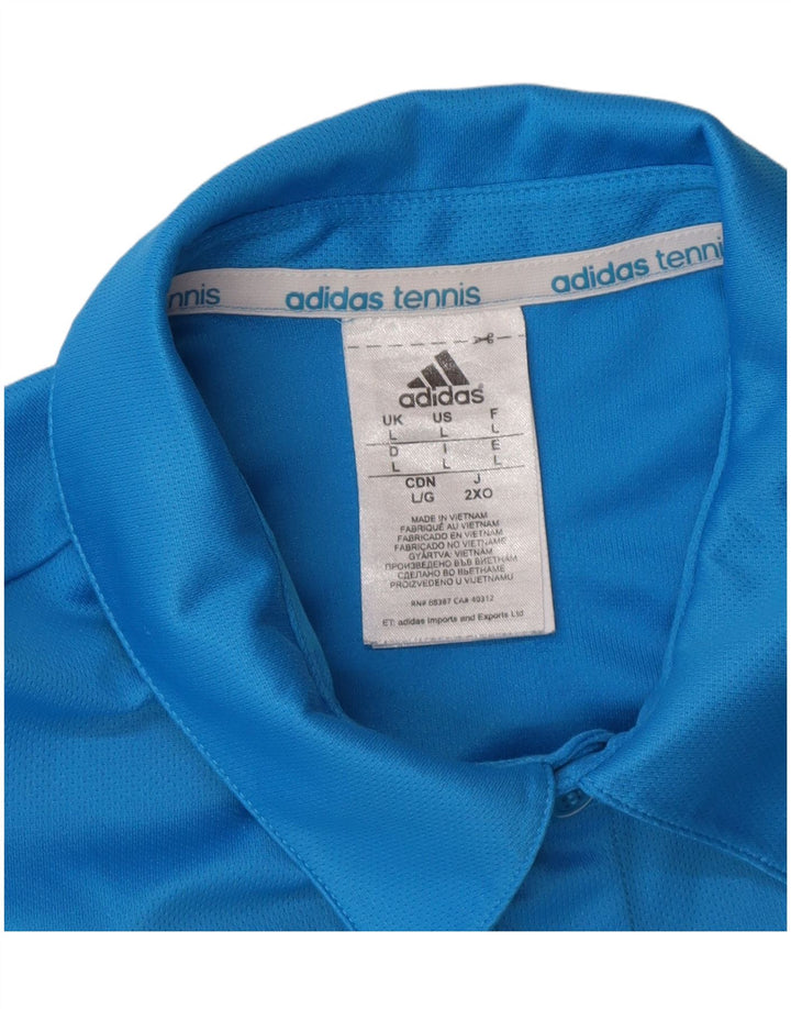 Adidas Herren Climalite Poloshirt, großes blaues Colourblock-Polyester