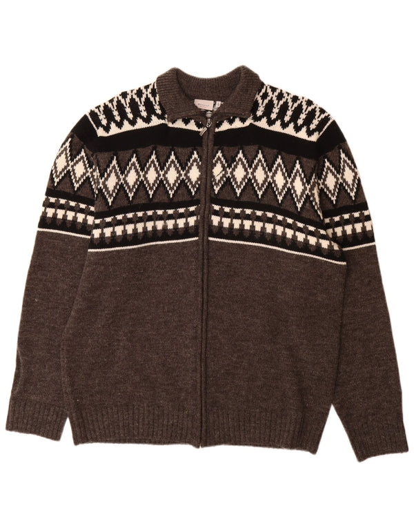 Bexleys Herren-Cardigan-Pullover IT 54 XL Graues Fair-Isle-Acryl